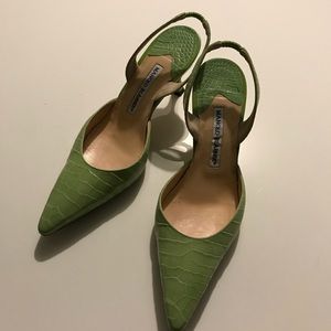 Manolo Blahnik Crocodile sling back heel